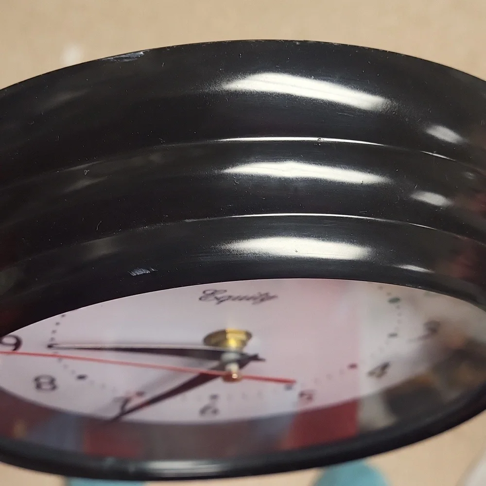 Black Wall Clock Equity Used Gently Approx 8